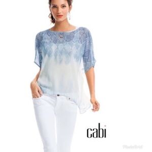 Cabi Sheer Ombre Fade Out Dolman Sleeve Top 781 XS